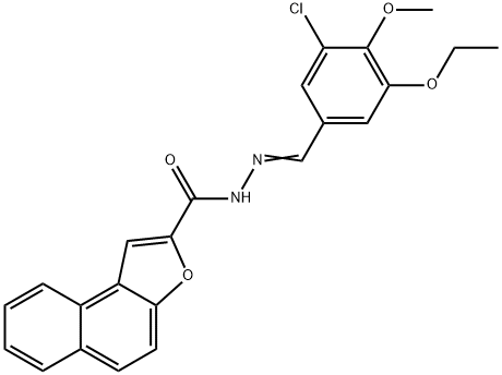 N'-(3-chloro-5-ethoxy-4-methoxybenzylidene)naphtho[2,1-b]furan-2-carbohydrazide Struktur