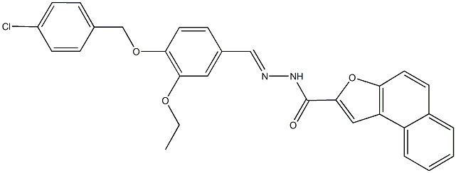 N'-{4-[(4-chlorobenzyl)oxy]-3-ethoxybenzylidene}naphtho[2,1-b]furan-2-carbohydrazide Struktur