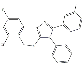 3-[(2-chloro-4-fluorobenzyl)sulfanyl]-5-(3-fluorophenyl)-4-phenyl-4H-1,2,4-triazole Struktur