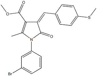 methyl 1-(3-bromophenyl)-2-methyl-4-[4-(methylsulfanyl)benzylidene]-5-oxo-4,5-dihydro-1H-pyrrole-3-carboxylate Struktur