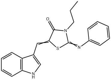 5-(1H-indol-3-ylmethylene)-2-(phenylimino)-3-propyl-1,3-thiazolidin-4-one Struktur