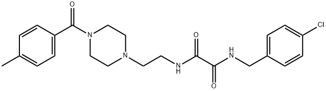 N~1~-(4-chlorobenzyl)-N~2~-{2-[4-(4-methylbenzoyl)-1-piperazinyl]ethyl}ethanediamide Struktur