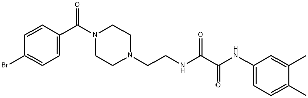 N~1~-{2-[4-(4-bromobenzoyl)-1-piperazinyl]ethyl}-N~2~-(3,4-dimethylphenyl)ethanediamide Struktur