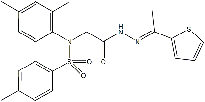 N-(2,4-dimethylphenyl)-4-methyl-N-(2-oxo-2-{2-[1-(2-thienyl)ethylidene]hydrazino}ethyl)benzenesulfonamide Struktur