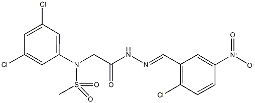 N-[2-(2-{2-chloro-5-nitrobenzylidene}hydrazino)-2-oxoethyl]-N-(3,5-dichlorophenyl)methanesulfonamide Struktur