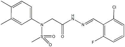 N-{2-[2-(2-chloro-6-fluorobenzylidene)hydrazino]-2-oxoethyl}-N-(3,4-dimethylphenyl)methanesulfonamide Struktur