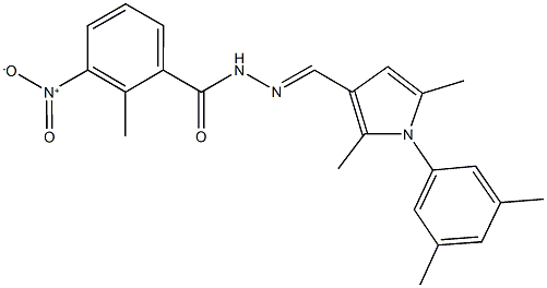 N'-{[1-(3,5-dimethylphenyl)-2,5-dimethyl-1H-pyrrol-3-yl]methylene}-3-nitro-2-methylbenzohydrazide Struktur