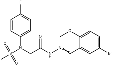 N-{2-[2-(5-bromo-2-methoxybenzylidene)hydrazino]-2-oxoethyl}-N-(4-fluorophenyl)methanesulfonamide Struktur