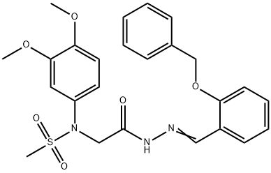 N-(2-{2-[2-(benzyloxy)benzylidene]hydrazino}-2-oxoethyl)-N-(3,4-dimethoxyphenyl)methanesulfonamide Struktur