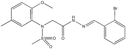 N-{2-[2-(2-bromobenzylidene)hydrazino]-2-oxoethyl}-N-(2-methoxy-5-methylphenyl)methanesulfonamide Struktur