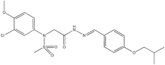 N-(3-chloro-4-methoxyphenyl)-N-{2-[2-(4-isobutoxybenzylidene)hydrazino]-2-oxoethyl}methanesulfonamide Struktur