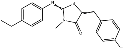 2-[(4-ethylphenyl)imino]-5-(4-fluorobenzylidene)-3-methyl-1,3-thiazolidin-4-one Struktur