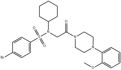 4-bromo-N-cyclohexyl-N-{2-[4-(2-methoxyphenyl)-1-piperazinyl]-2-oxoethyl}benzenesulfonamide Struktur