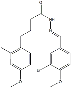 N'-(3-bromo-4-methoxybenzylidene)-4-(4-methoxy-2-methylphenyl)butanohydrazide Struktur