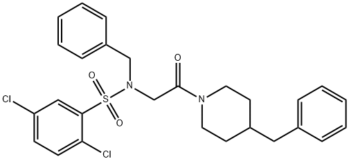 N-benzyl-N-[2-(4-benzyl-1-piperidinyl)-2-oxoethyl]-2,5-dichlorobenzenesulfonamide Struktur