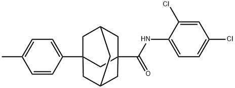 N-(2,4-dichlorophenyl)-3-(4-methylphenyl)-1-adamantanecarboxamide Struktur