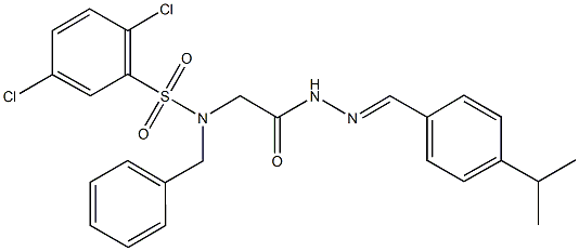 N-benzyl-2,5-dichloro-N-{2-[2-(4-isopropylbenzylidene)hydrazino]-2-oxoethyl}benzenesulfonamide Struktur