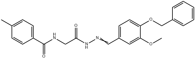 N-(2-{2-[4-(benzyloxy)-3-methoxybenzylidene]hydrazino}-2-oxoethyl)-4-methylbenzamide Struktur