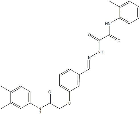 2-(2-{3-[2-(3,4-dimethylanilino)-2-oxoethoxy]benzylidene}hydrazino)-N-(2-methylphenyl)-2-oxoacetamide Struktur