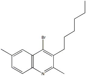 4-bromo-3-hexyl-2,6-dimethylquinoline Struktur