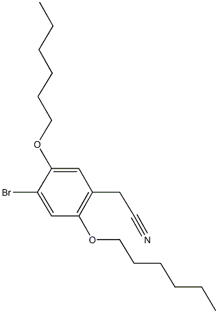 [4-bromo-2,5-bis(hexyloxy)phenyl]acetonitrile Struktur