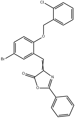 4-{5-bromo-2-[(2-chlorobenzyl)oxy]benzylidene}-2-phenyl-1,3-oxazol-5(4H)-one Struktur