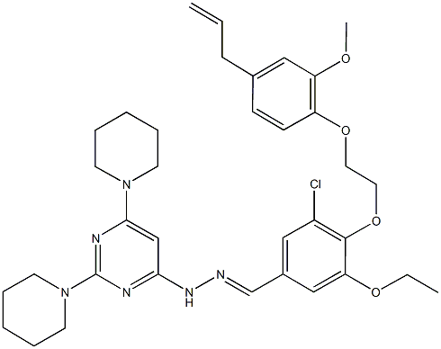 4-[2-(4-allyl-2-methoxyphenoxy)ethoxy]-3-chloro-5-ethoxybenzaldehyde (2,6-dipiperidin-1-ylpyrimidin-4-yl)hydrazone Struktur