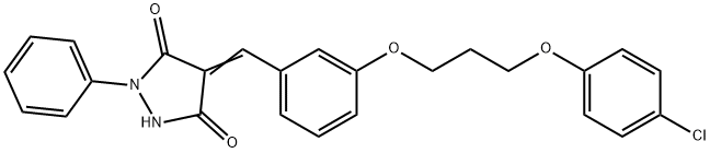 4-{3-[3-(4-chlorophenoxy)propoxy]benzylidene}-1-phenyl-3,5-pyrazolidinedione Struktur