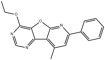 ethyl 9-methyl-7-phenylpyrido[3',2':4,5]furo[3,2-d]pyrimidin-4-yl ether Struktur