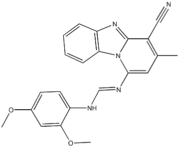 N'-(4-cyano-3-methylpyrido[1,2-a]benzimidazol-1-yl)-N-(2,4-dimethoxyphenyl)imidoformamide Struktur