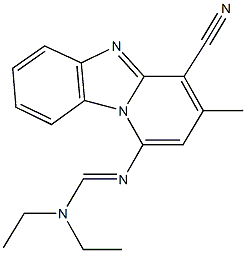 N'-(4-cyano-3-methylpyrido[1,2-a]benzimidazol-1-yl)-N,N-diethylimidoformamide Struktur