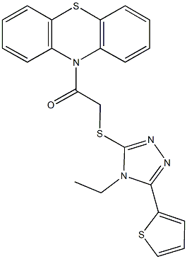 4-ethyl-5-(2-thienyl)-4H-1,2,4-triazol-3-yl 2-oxo-2-(10H-phenothiazin-10-yl)ethyl sulfide Struktur