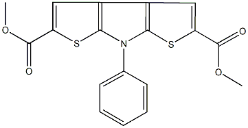 dimethyl 7-phenyl-7H-dithieno[2,3-b:3,2-d]pyrrole-2,5-dicarboxylate Struktur