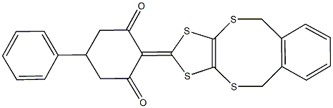 2-(5,10-dihydro[1,3]dithiolo[4,5-c][2,5]benzodithiocin-2-ylidene)-5-phenylcyclohexane-1,3-dione Struktur