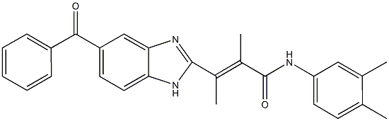 3-(5-benzoyl-1H-benzimidazol-2-yl)-N-(3,4-dimethylphenyl)-2-methyl-2-butenamide Struktur