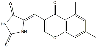 5-[(5,7-dimethyl-4-oxo-4H-chromen-3-yl)methylene]-2-thioxo-4-imidazolidinone Struktur