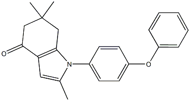 2,6,6-trimethyl-1-(4-phenoxyphenyl)-1,5,6,7-tetrahydro-4H-indol-4-one Struktur