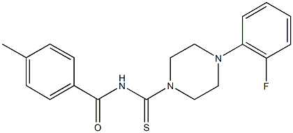 N-{[4-(2-fluorophenyl)-1-piperazinyl]carbothioyl}-4-methylbenzamide Struktur