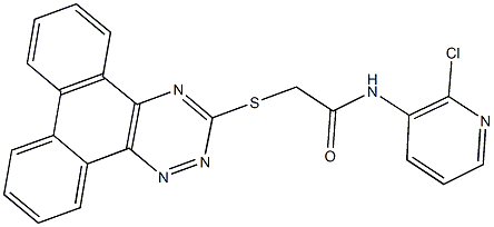 N-(2-chloro-3-pyridinyl)-2-(phenanthro[9,10-e][1,2,4]triazin-3-ylsulfanyl)acetamide Struktur