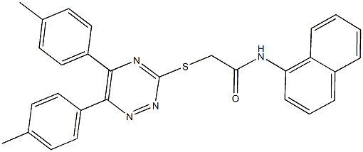 2-{[5,6-bis(4-methylphenyl)-1,2,4-triazin-3-yl]sulfanyl}-N-(1-naphthyl)acetamide Struktur