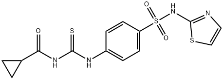 4-({[(cyclopropylcarbonyl)amino]carbothioyl}amino)-N-(1,3-thiazol-2-yl)benzenesulfonamide Struktur