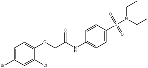 2-(4-bromo-2-chlorophenoxy)-N-{4-[(diethylamino)sulfonyl]phenyl}acetamide Struktur