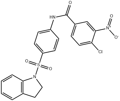 4-chloro-N-[4-(2,3-dihydro-1H-indol-1-ylsulfonyl)phenyl]-3-nitrobenzamide Struktur