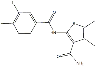 2-[(3-iodo-4-methylbenzoyl)amino]-4,5-dimethyl-3-thiophenecarboxamide Struktur