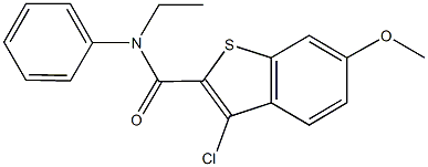 3-chloro-N-ethyl-6-methoxy-N-phenyl-1-benzothiophene-2-carboxamide Struktur