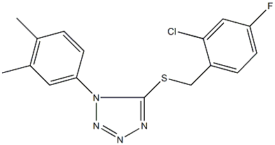 5-[(2-chloro-4-fluorobenzyl)sulfanyl]-1-(3,4-dimethylphenyl)-1H-tetraazole Struktur