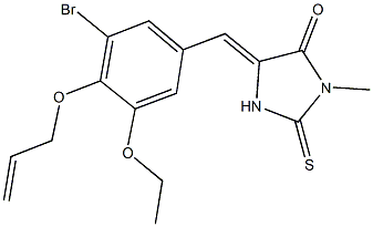 5-[4-(allyloxy)-3-bromo-5-ethoxybenzylidene]-3-methyl-2-thioxo-4-imidazolidinone Struktur