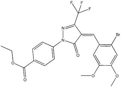 ethyl 4-[4-(2-bromo-4,5-dimethoxybenzylidene)-5-oxo-3-(trifluoromethyl)-4,5-dihydro-1H-pyrazol-1-yl]benzoate Struktur