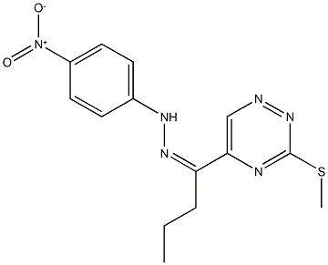 1-[3-(methylsulfanyl)-1,2,4-triazin-5-yl]-1-butanone {4-nitrophenyl}hydrazone Struktur