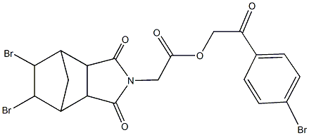 2-(4-bromophenyl)-2-oxoethyl (8,9-dibromo-3,5-dioxo-4-azatricyclo[5.2.1.0~2,6~]dec-4-yl)acetate Struktur